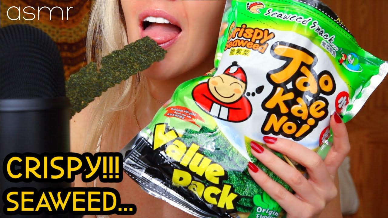 ASMR CRISPY Seaweed TAO KAE NOI 먹방바삭한 미역