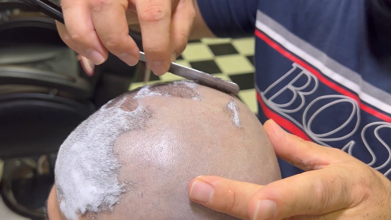 ASMR HAİR RAZOR CUT • The relaxing sounds of the razor on the hair roots