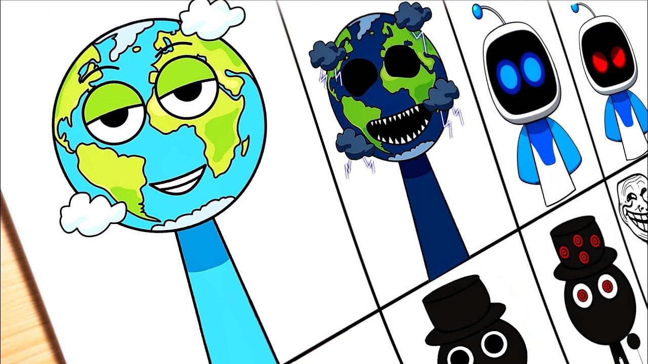 Drawing Incredibox Sprunki OC- Astro Bot (from PS5) | New My Sprunki OC 