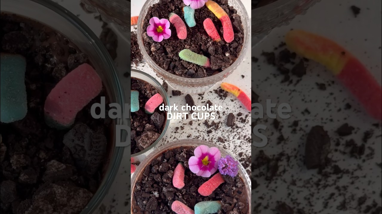 Dark Chocolate Dirt Cups. Recipe on emmasplate.com. #pudding #dessert #recipe #food #chocolate