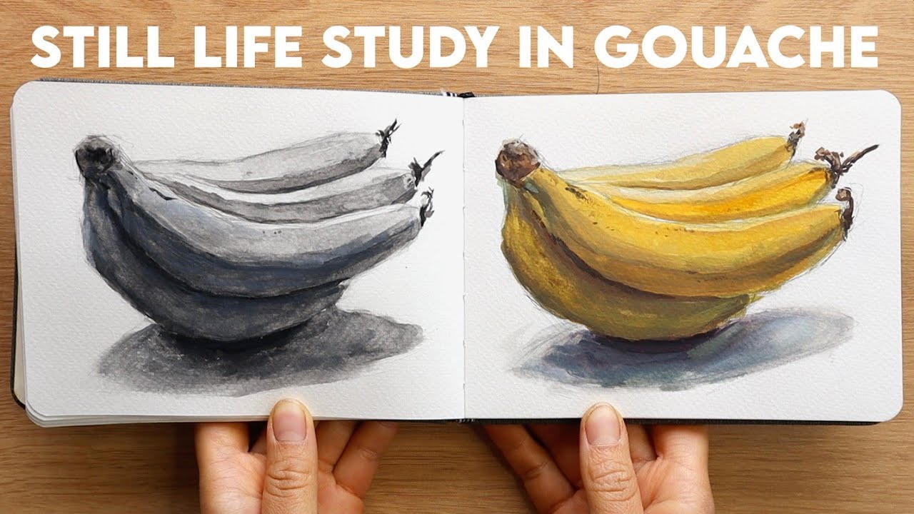 Painting Bananas from Life - Value and Colour Study