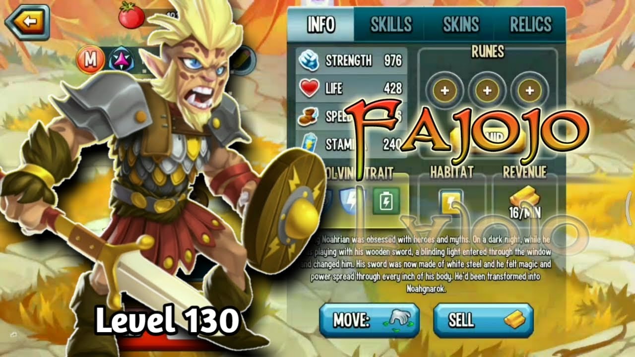 NOAHGNAROK Level 130 ! Great Attacker & Support! Monster Legends