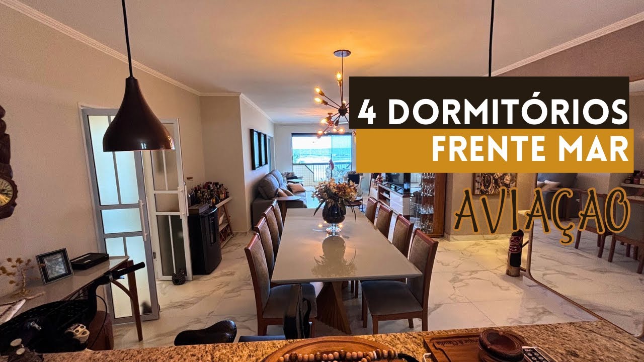 [152] APARTAMENTO FRENTE MAR COM VISTA MOBILIADO 3 DORMITÓRIOS NO BAIRRO AVIAÇÃO (PRAIA GRANDE SP)