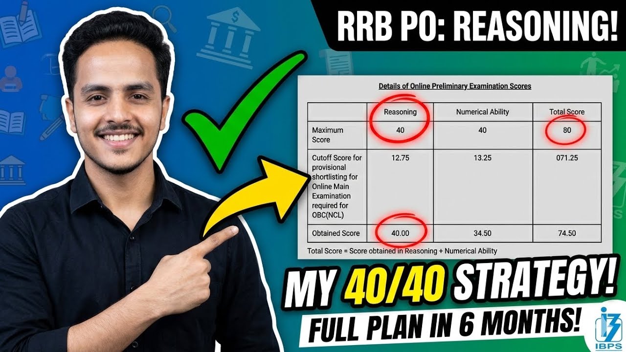 How I Scored 40/40 in Reasoning & Cleared RRB PO in 6 Months | Full Strategy