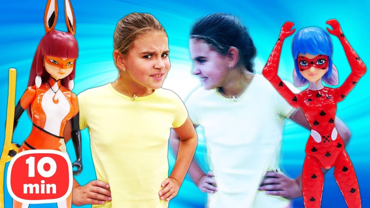 Игрушки Леди Баг в сборнике видео для детей – Спасаем Адриана! Игры в куклы из мультфильмов