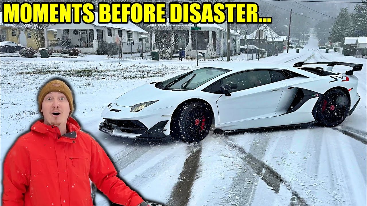 We Wrecked Our Lamborghini Aventador In The Snow!!!