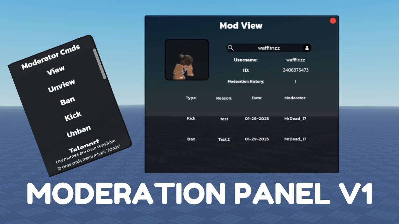 Moderation Panel System in ROBLOX