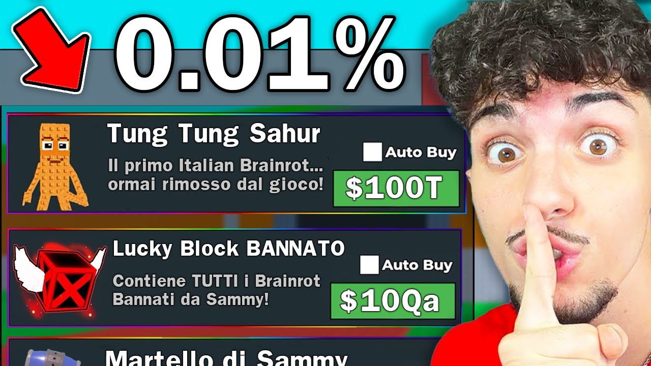 RICOMINCIO DA 0$ MA POSSO COMPRARE OGGETTI BANNATI RARIT&Agrave; 0.01% su STEAL&nbsp;A&nbsp;BRAINROT!