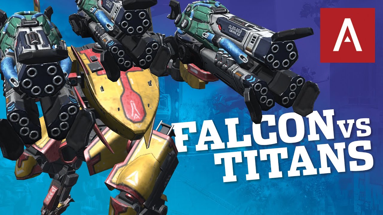 War Robots - How Strong Is The Falcon With Glacier Weapons Vs Titans? | WR Max Gameplay