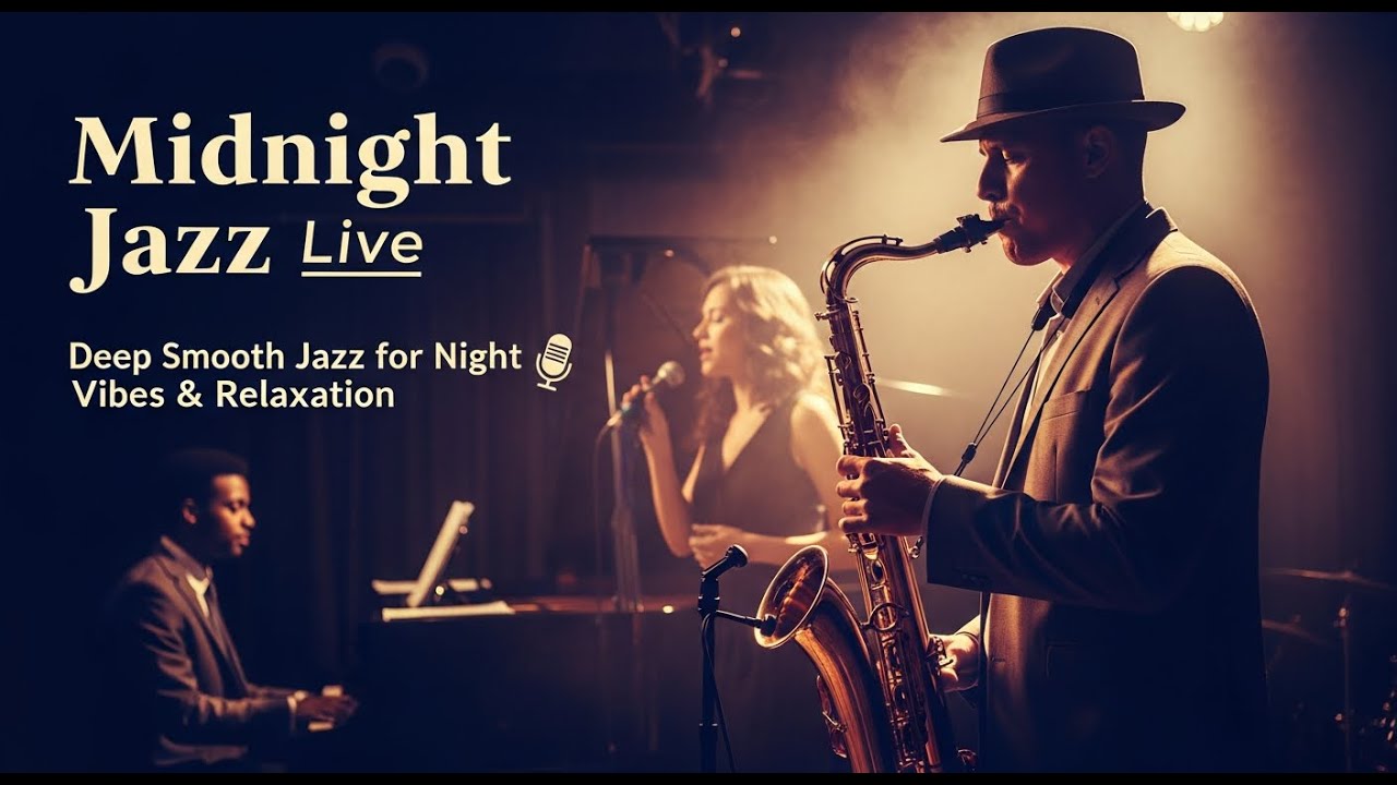 Deep Midnight Jazz Live – Calm Instrumental Jazz for Stress Relief