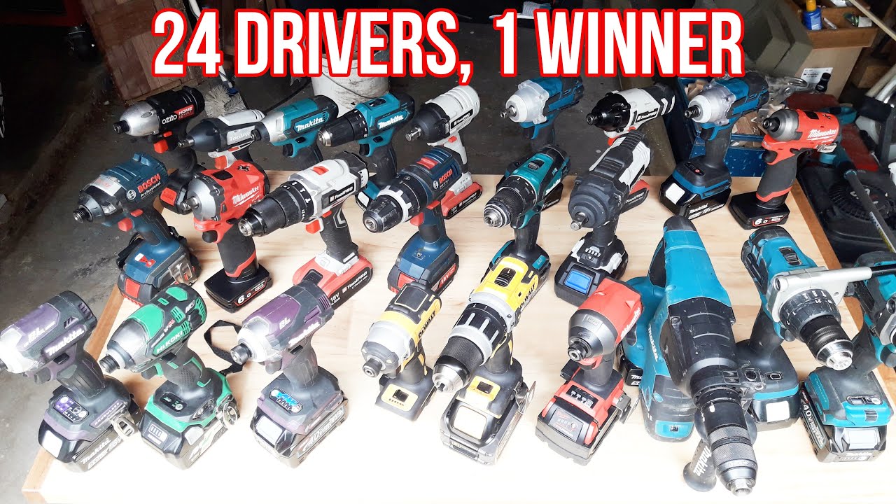 24 Drills, Impact Drivers & Impact Wrenches, Head to Head in a Screw Speed Challenge