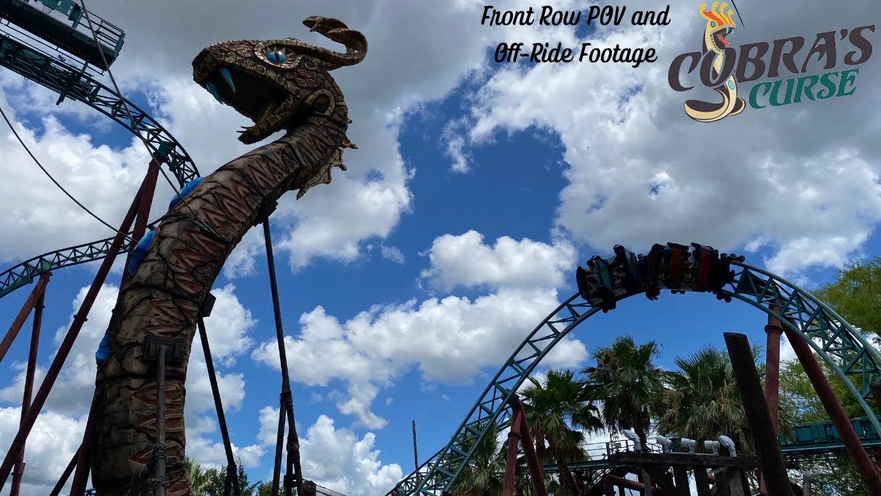 Cobra's Curse - Busch Gardens Tampa Bay Front Row POV and Off-Ride Footage [4K]