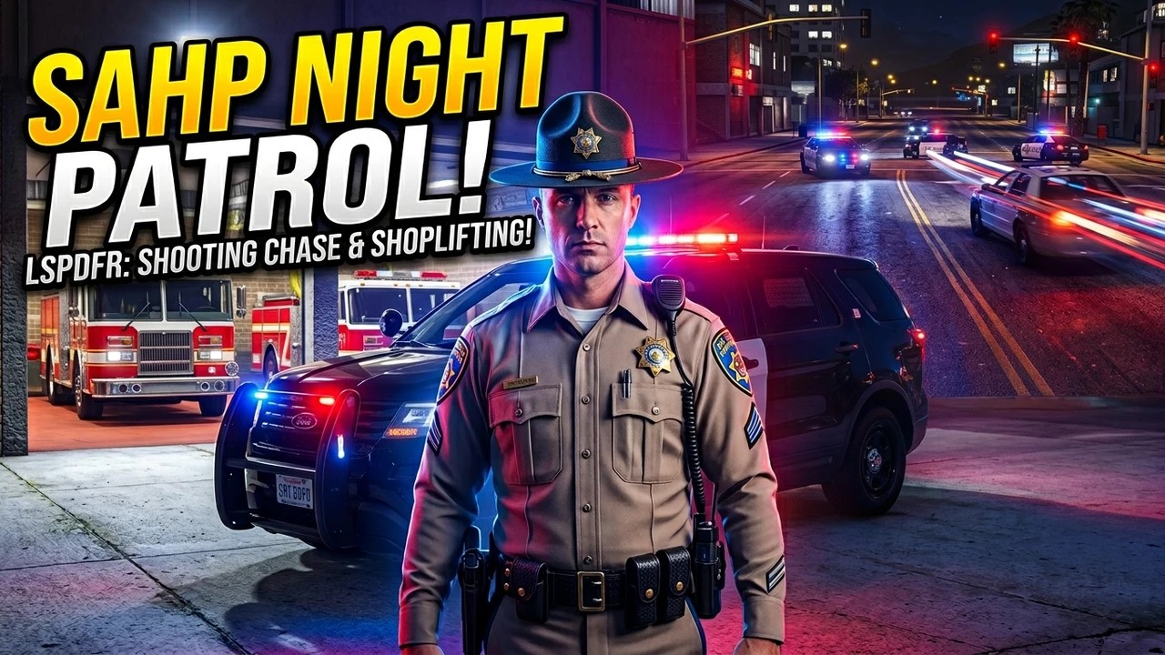SAHP Night Patrol | Security Assistance | Shooting Chase | Shoplifting | LSPDFR | GTAV | GTA5