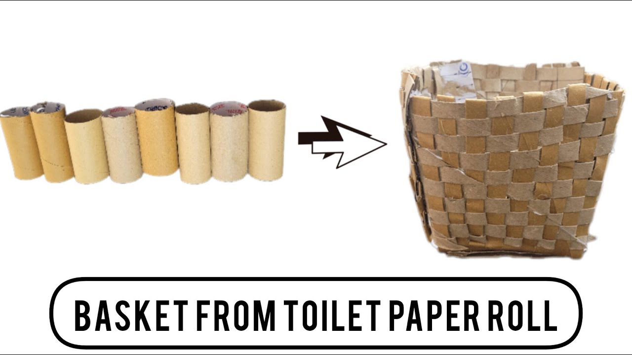 Basket Made From Toilet Paper Roll |Best Out Of Waste Art| DIY Crafts| Recycling Craft Ideas