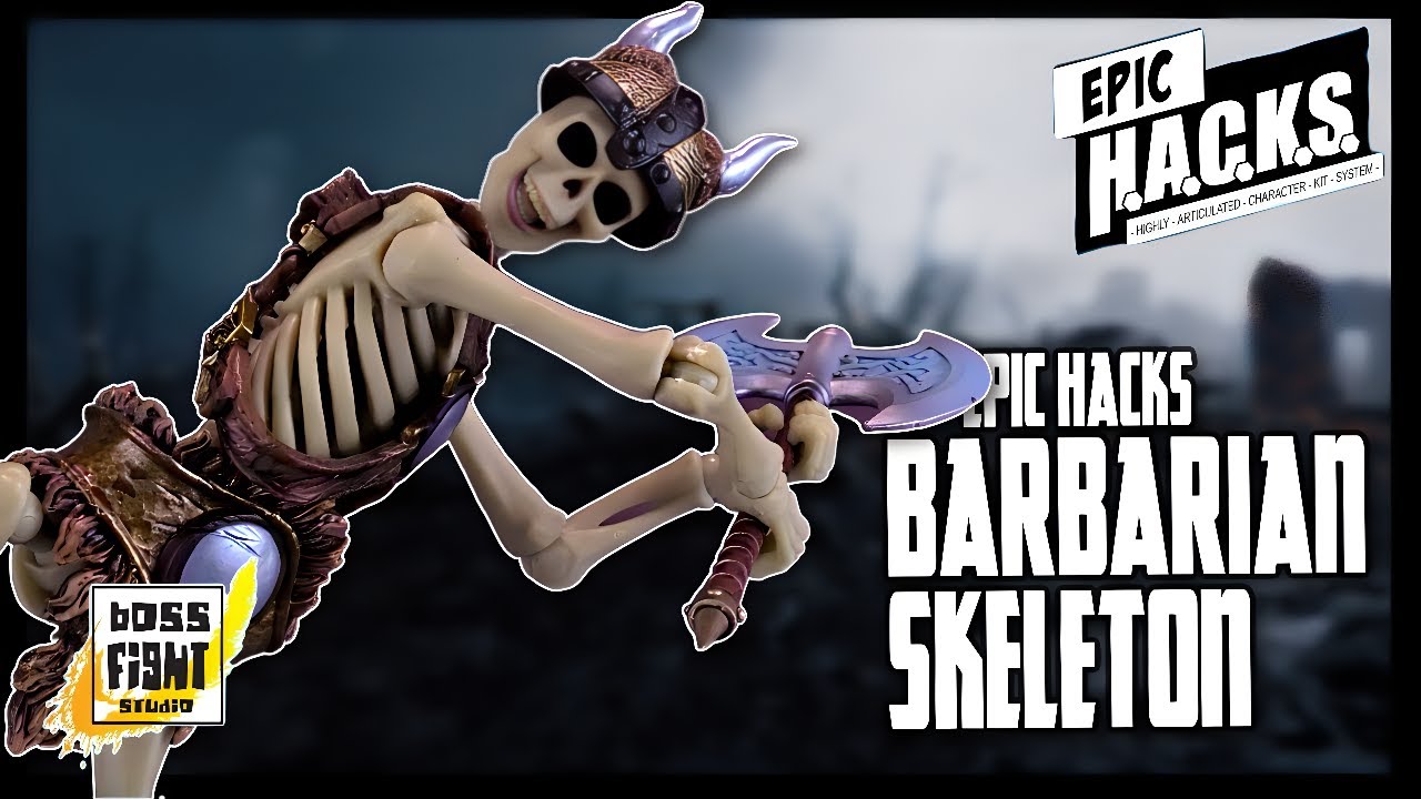 Boss Fight Studios Epic H.A.C.K.S. Barbarian Skeleton 1:12 Scale Action Figure@The Review Spot