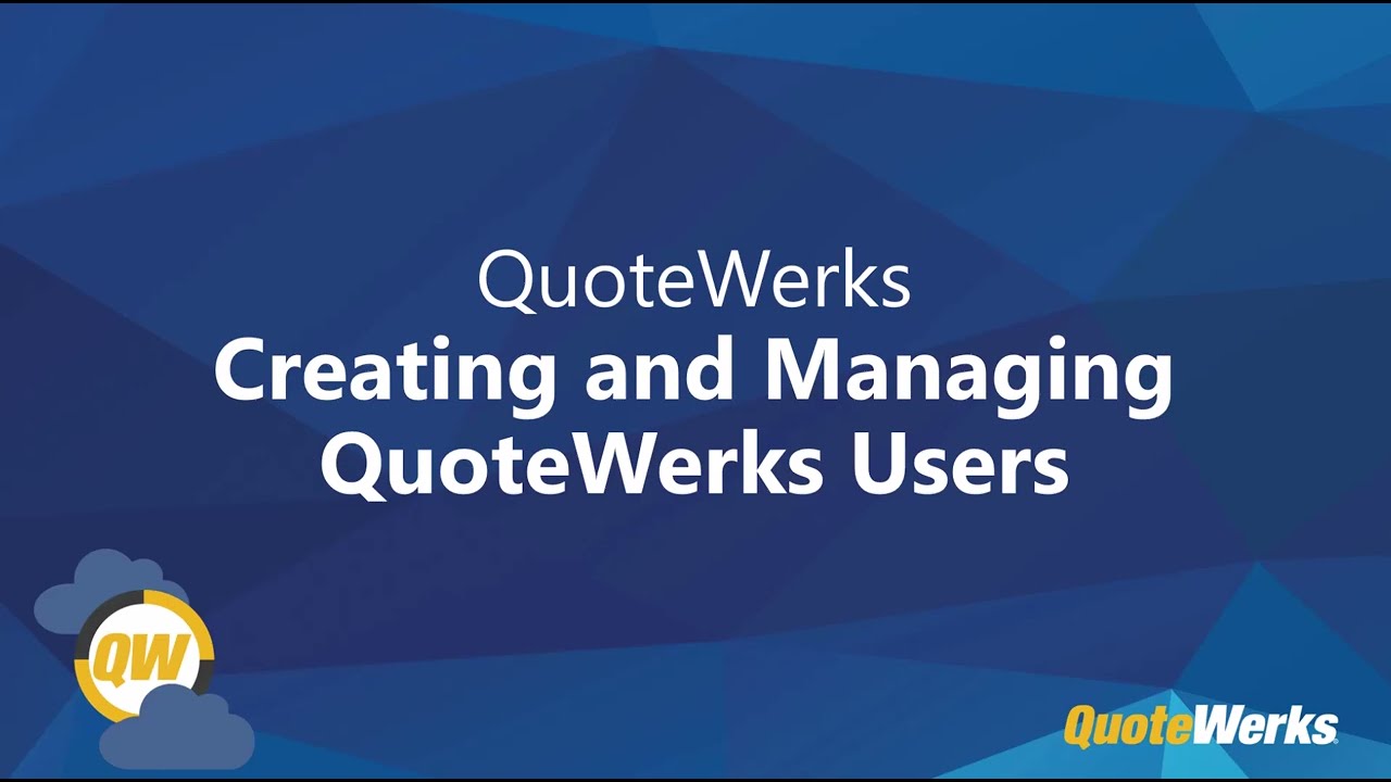 Создание и управление пользователями в QuoteWerks