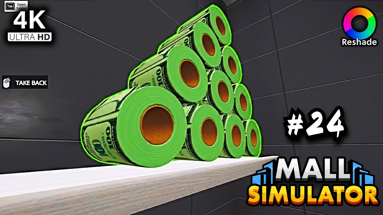 Money Cash as Toilet Paper in Restroom Mall Simulator 2025 PC Reshade #24 All Stores Unlocked!