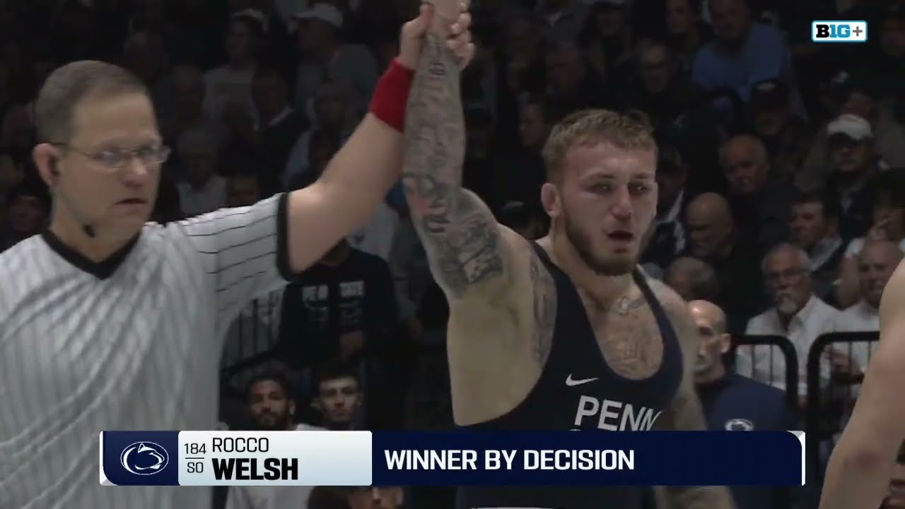 184lbs - Penn State's Rocco Welsh vs. Lehigh's Rylan Rogers | Big Ten Wrestling
