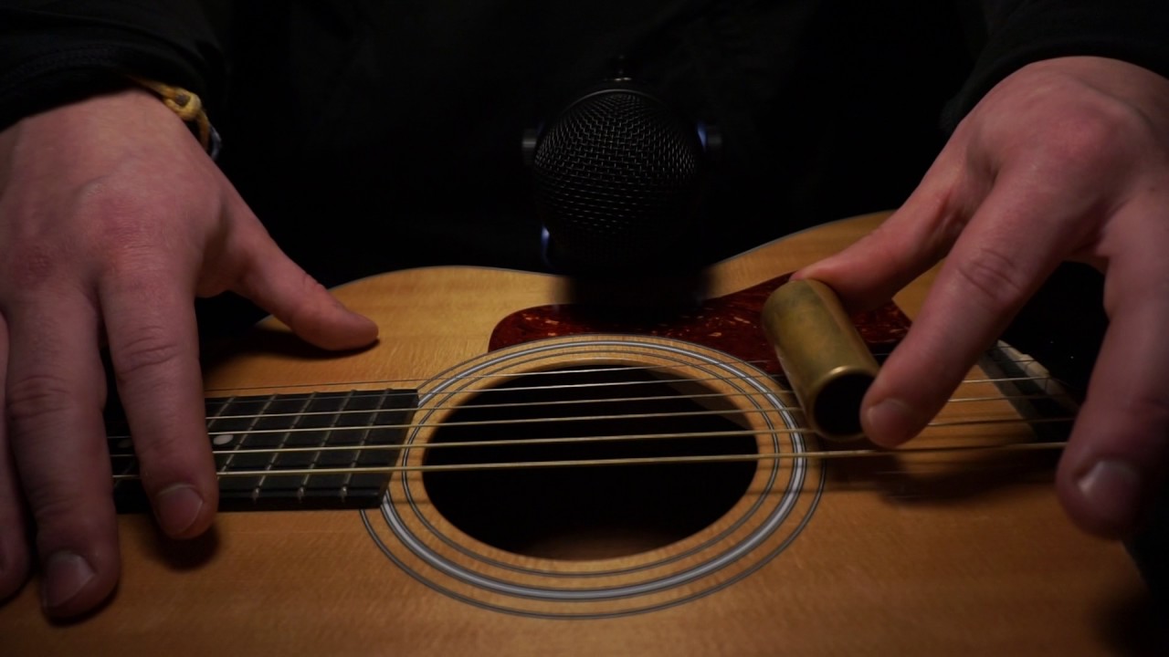ASMR guitar string scratching and tapping