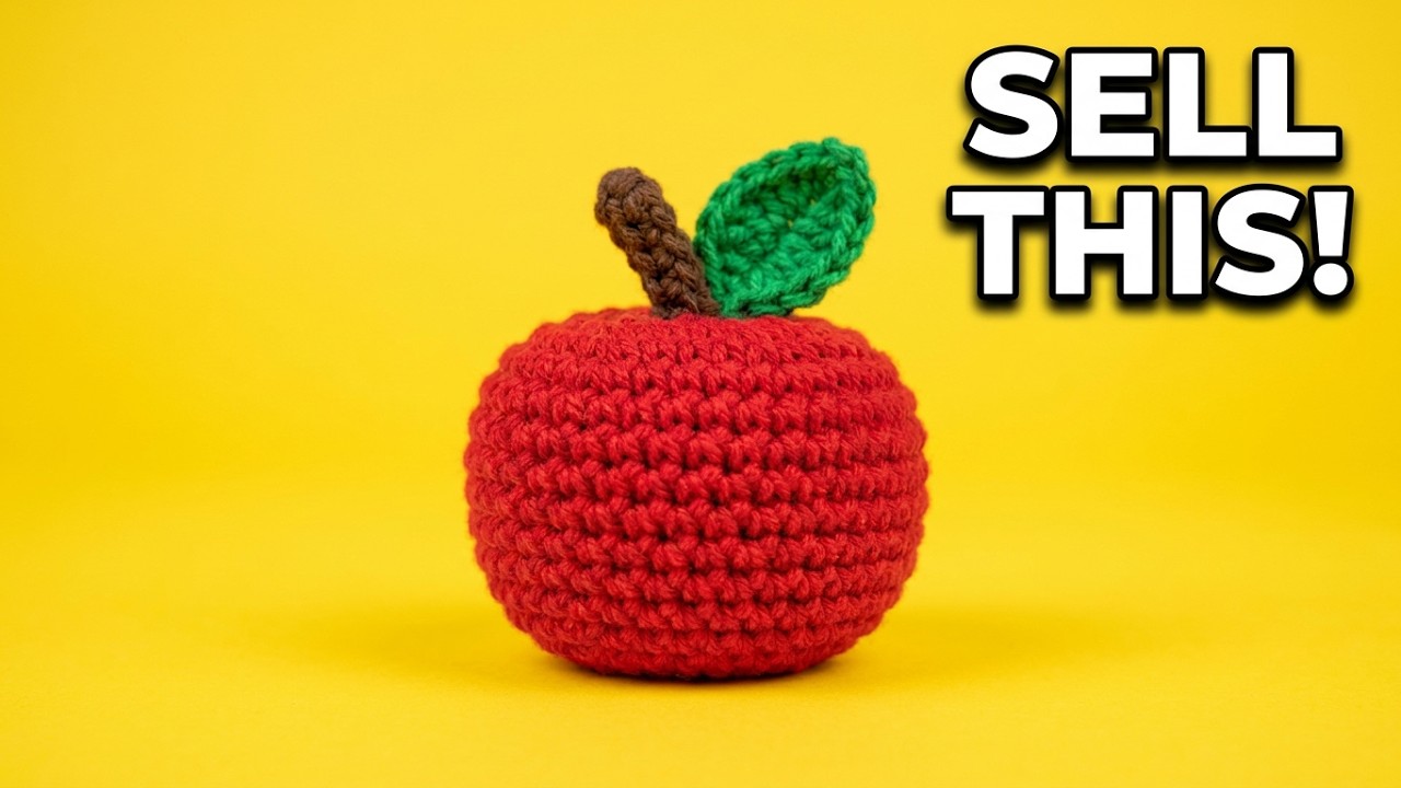 🍎 Cómo hacer una Mini MANZANA AMIGURUMI a Crochet | Perfecta para Vender o Regalar | Tutorial 🍎