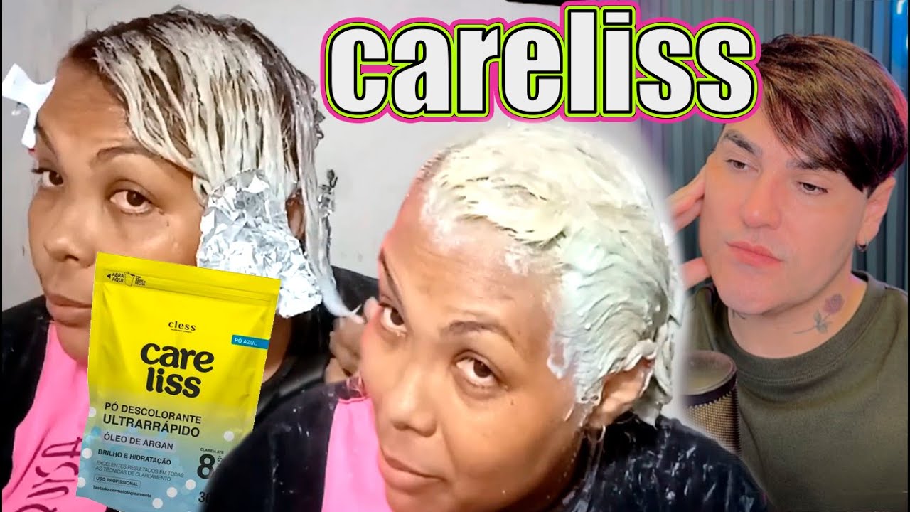 DESCOLORA&Ccedil;&Atilde;O GLOBAL COM P&Oacute; DESCOLORANTE CARELISS EM CABELO CACHEADO