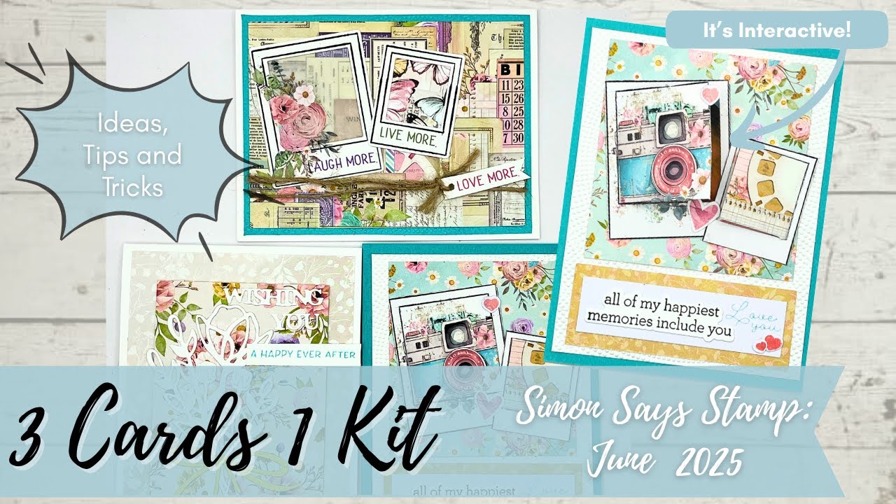 3 Cards 1 Kit Simon Says Stamp June 2025 Card Kit of the Month Captured Joy! Use Your Stash