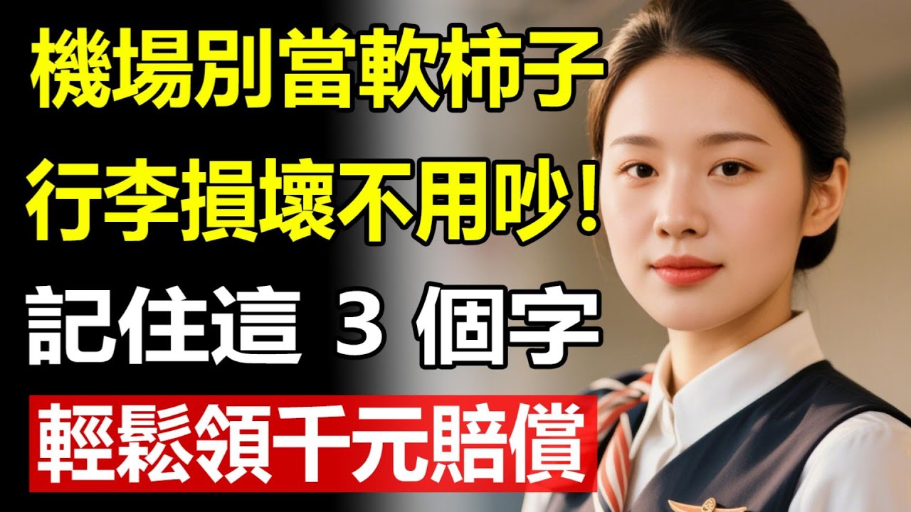 機場千萬別當軟柿子！托運行李箱損壞 / 變形 / 破損，只要記住這 3 個字，不用爭吵，輕鬆領千元現金賠償，內行人都這麼做！