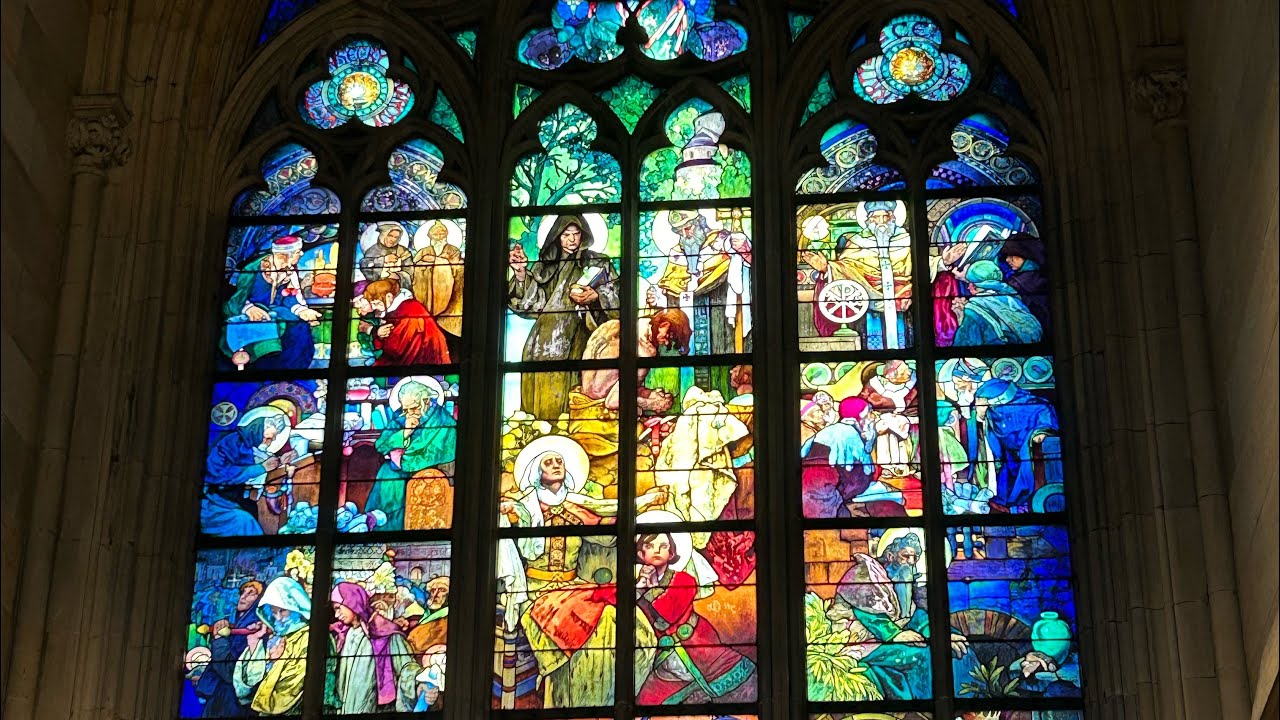 ミュシャのステンドグラス /Mucha Stained Glass/プラハ城☆聖ヴィート大聖堂/St. Vitus Cathedral