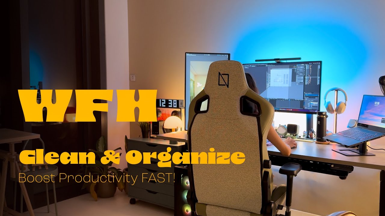 How to Stay Productive While Working from Home + Desk Setup Clean!