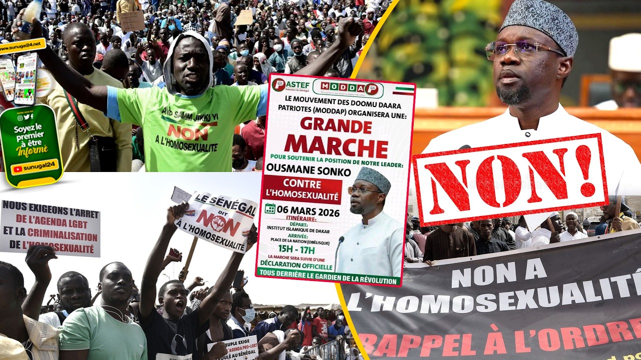 🔴DIRECT: Grande marche contre l'homosexualité, Le peuple debout pour soutenir la position de Sonko