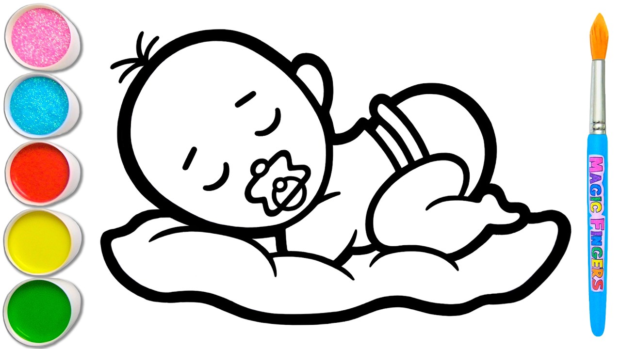 Bayi Tidur Menggambar, Melukis, Mewarnai untuk Anak dan Balita | Tip Menggambar Dasar #324