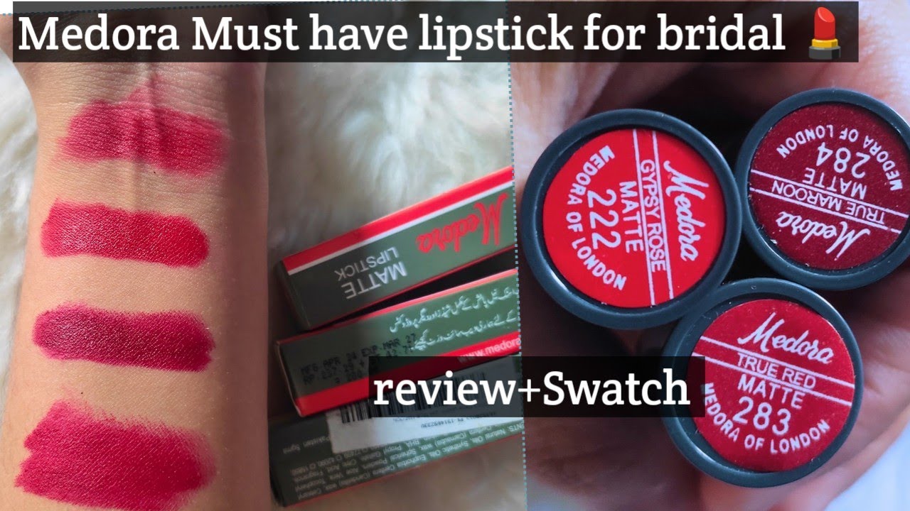 Medora Must have lipstick (Swatch+ number) ( Bridal must have shades) 👄💄