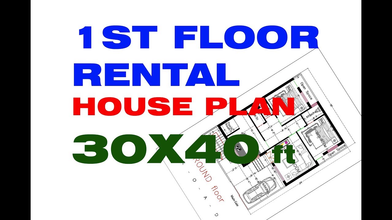 1ST FLOOR RENT PURPOSE 30x40 ft DOUBLE FLOOR HOUSE PLAN