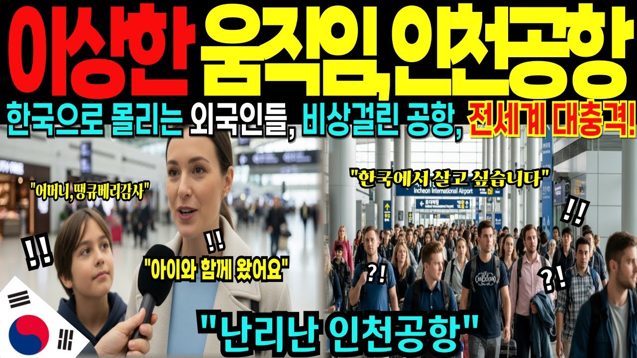 [해외감동사연] 유럽인들 한국으로 몰려 난리난 인천공항, 비자 문의 쇄도, 입국 대란의 진실!