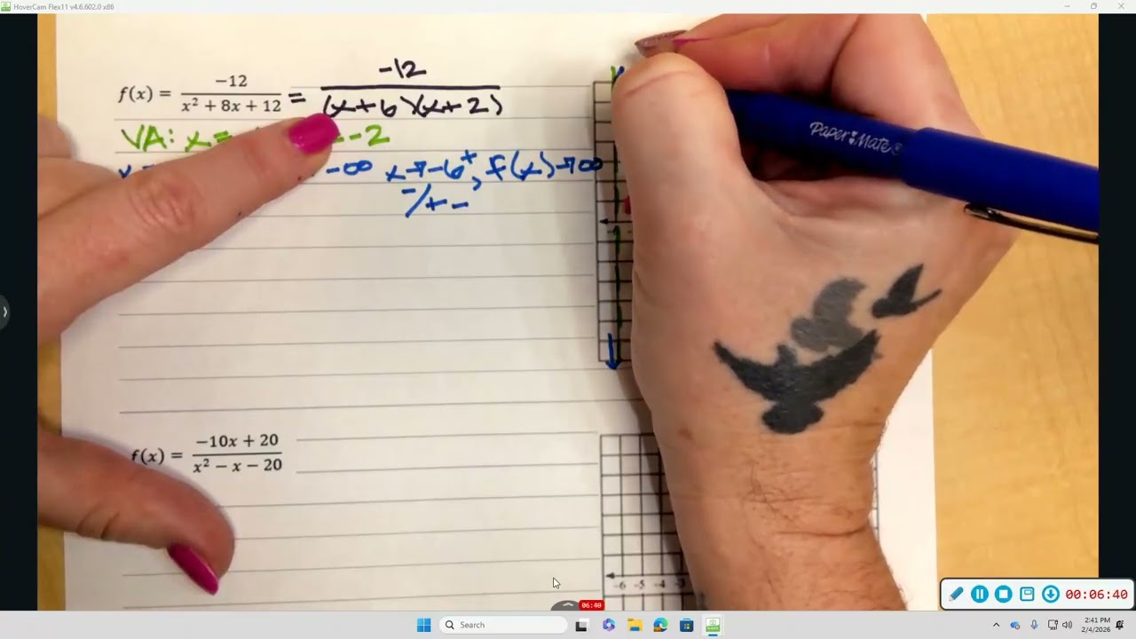 Graphing Rational Function - Two Vertical Asymptotes