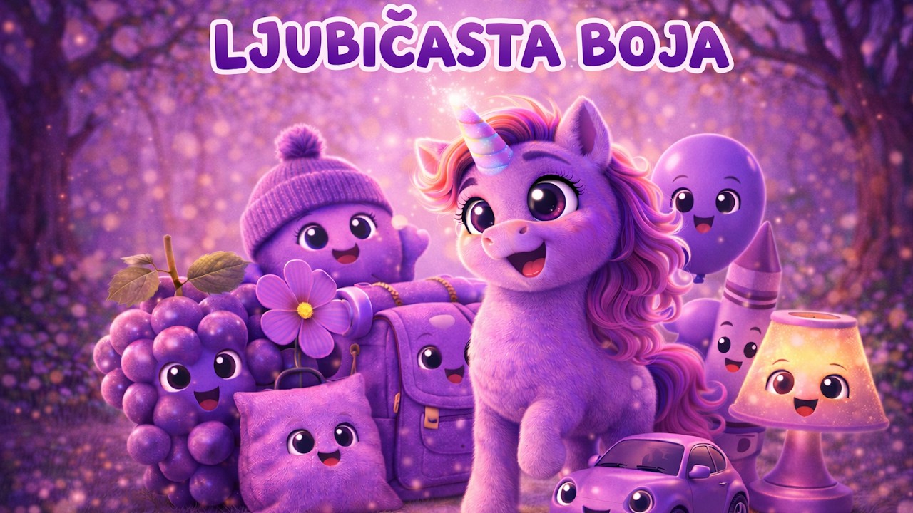 LJUBIČASTA BOJA ZA NAJMLADJE | JEDNOROG UČI BOJE 🦄