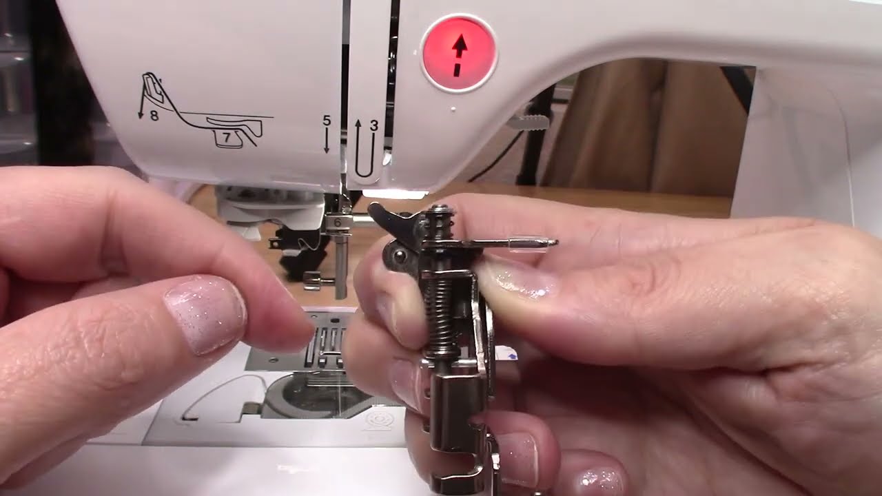 Brother SE625 Attaching the Embroidery Sewing Foot, there is a trick