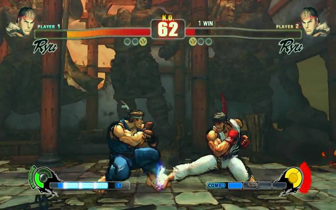 PC Street Fighter IV casuals session 1 match 8 - Mimameidr (Blue Ryu) vs RumX (White Ryu)