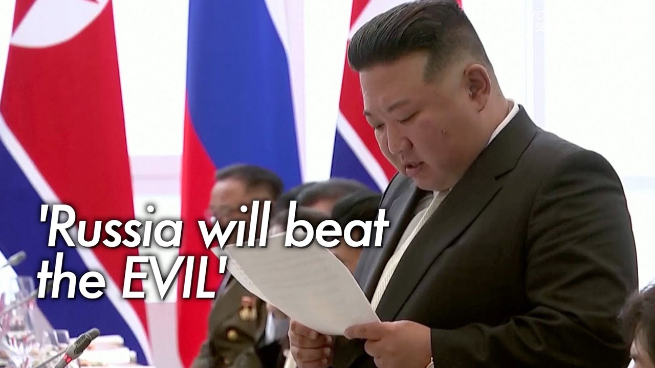 'For Putin's health and Russia's victory!' N. Korea's Kim proposes a toast at welcome dinner