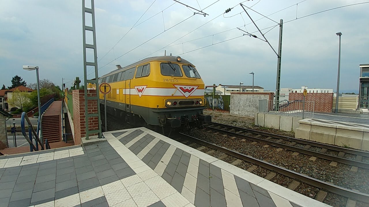 Bürstadt Bahnhof mit ex br218 ,TGV,ICEs,RE,Mireo,Vectron