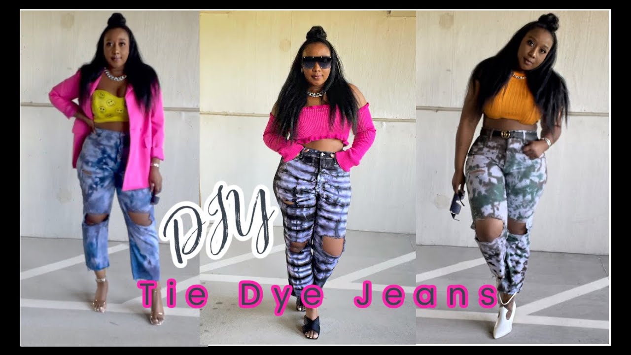 DIY Tie Dye Jeans | Dip Dye Jeans | Denim Upcycle