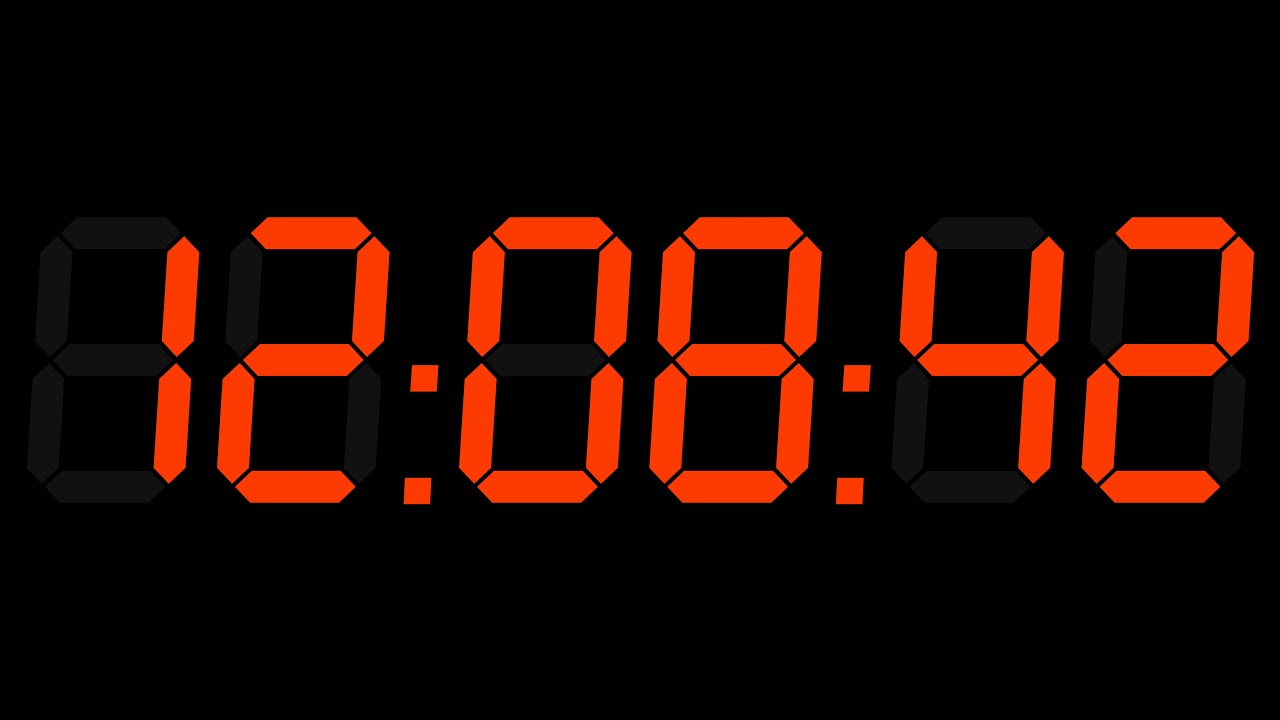 12h Hour Clock Digital 12-24 Orange 4K ( afternoon + evening )