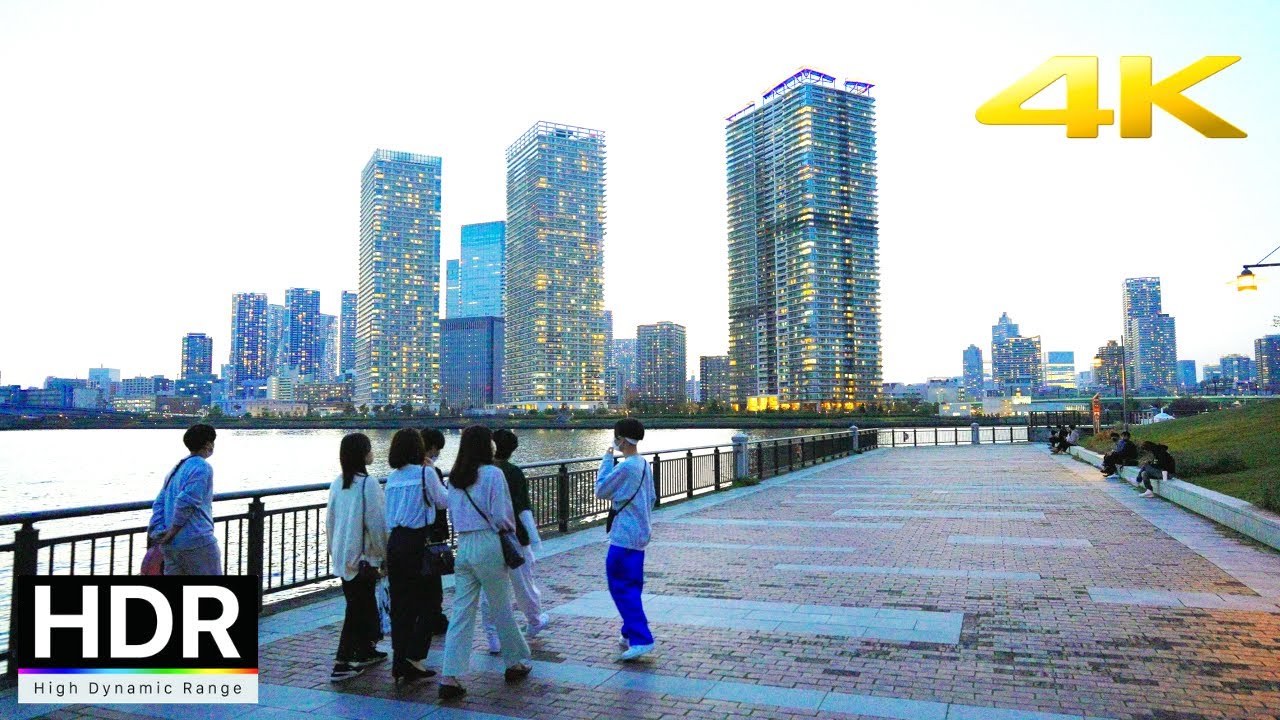 【4K HDR】Tokyo Evening Walk - Toyosu