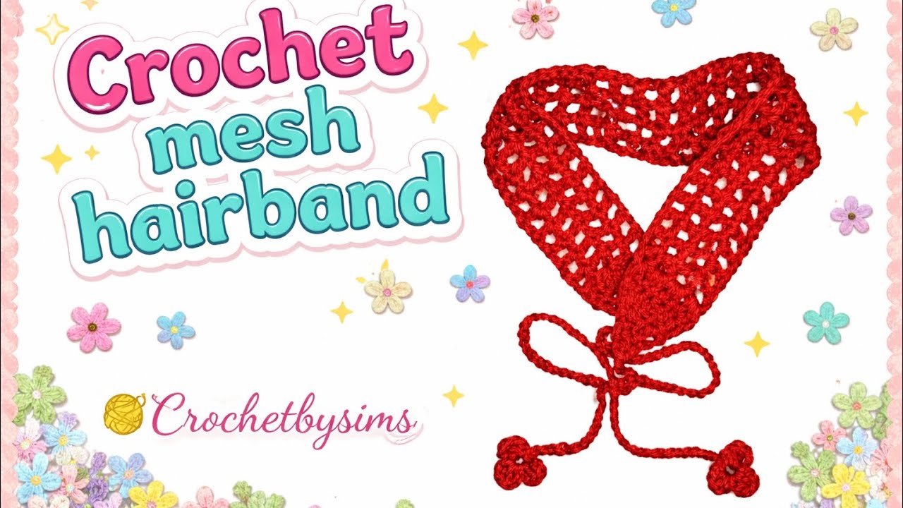 Crochet Mesh Hairband Tutorial 🧶 | Easy & Stylish Headband for Beginners #crochet 