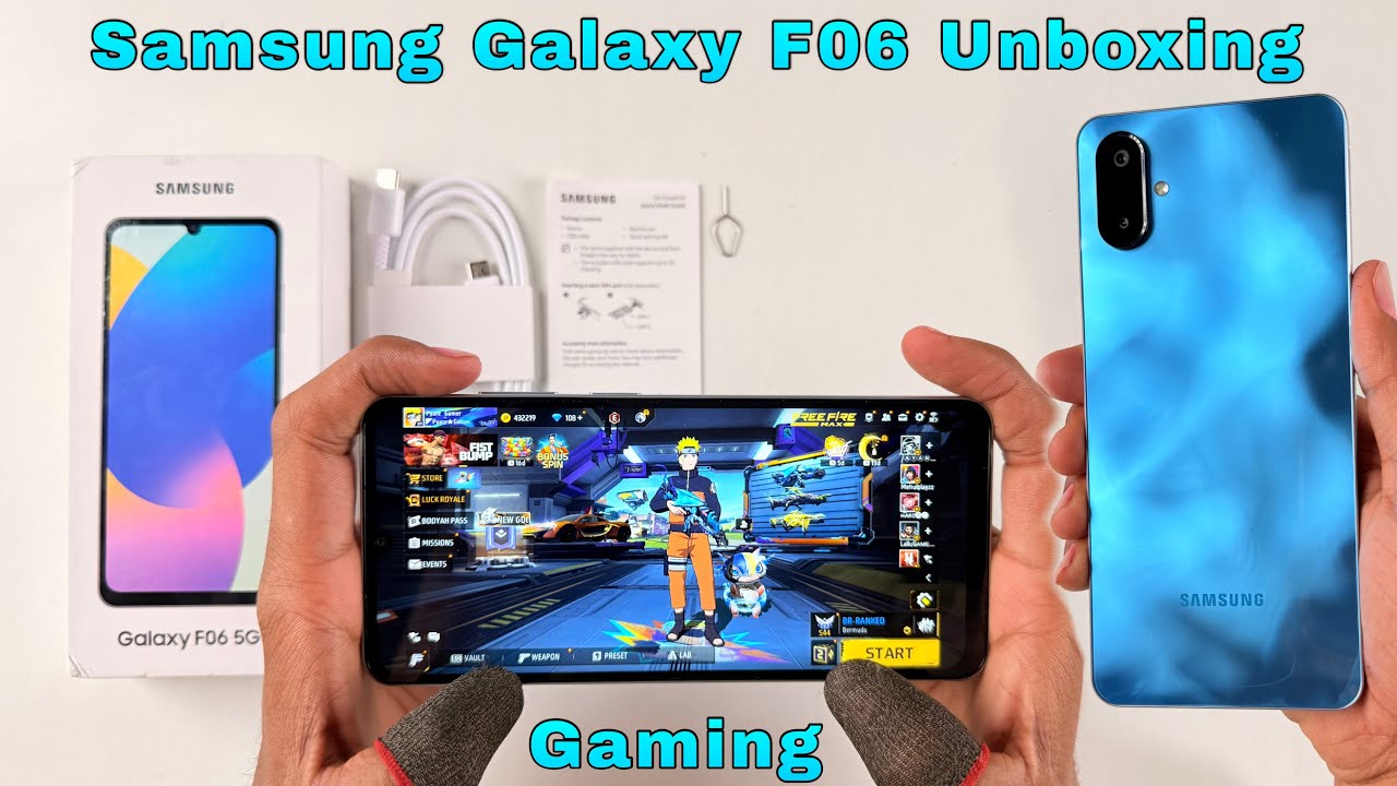 Samsung galaxy F06 5G unboxing and gaming test Dimensity 6300 CPU, 50MP Camera