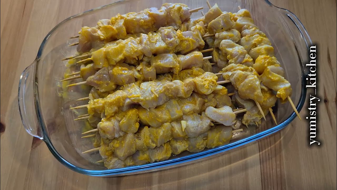 Air-Fried Chicken Skewer with Red Cabbage