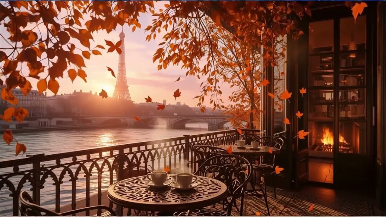 Romantic Smooth Jazz Fall/Autumn Sunset in Paris