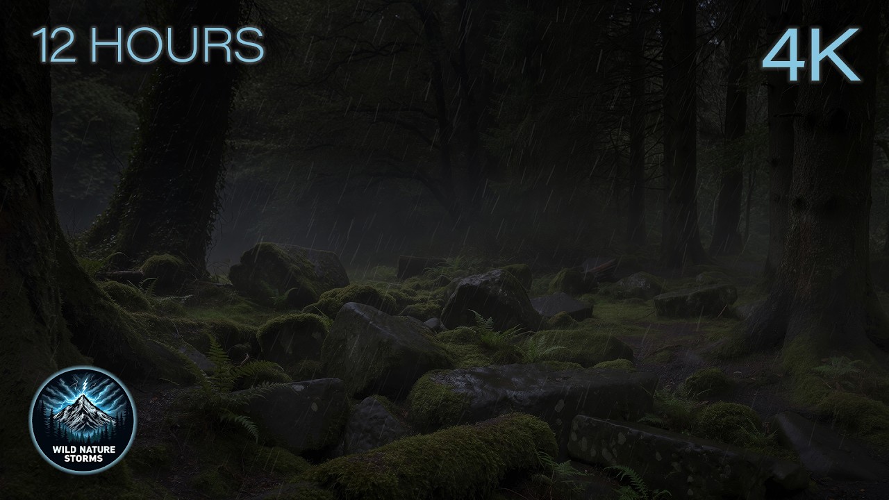 Mosswake Hollow | 12 Hour Rainy Forest Clearing Beneath Drifting Mist