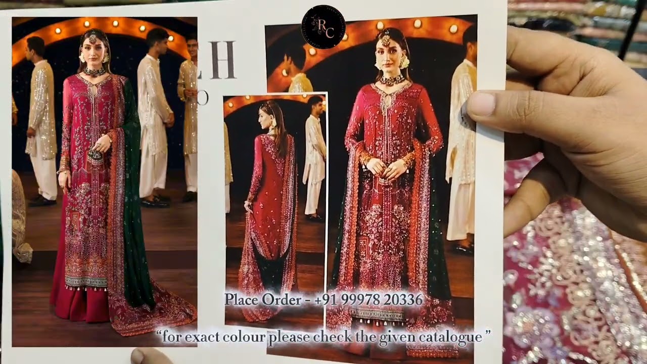 Nureh Jhoomro wedding festive unstitched collection, order on WhatsApp +919997820336