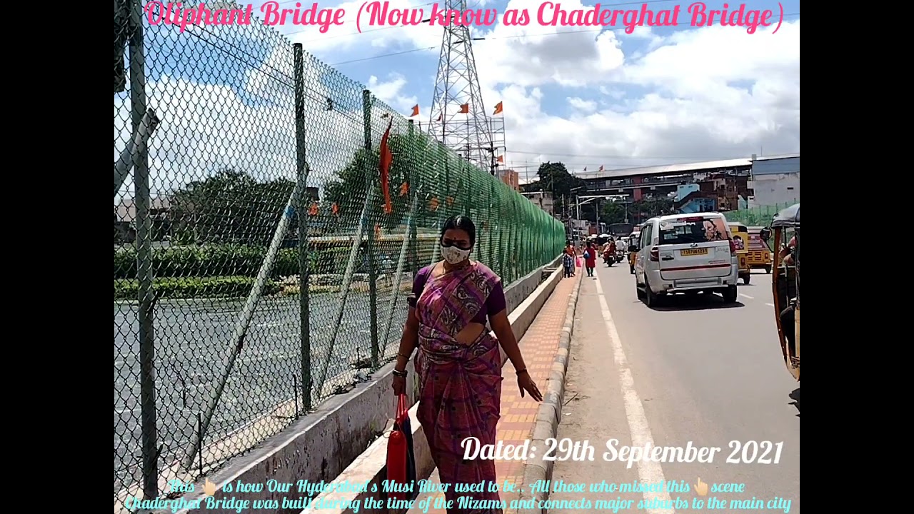 Musi River- Hyderabad flows under the Chaderghat Bridge (Oliphant Bridge)